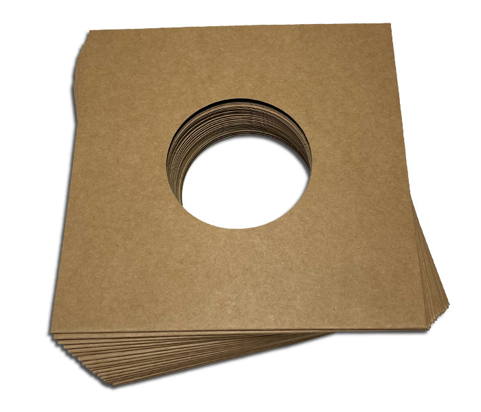 COVERs FÜR 45RPM-SCHALLPLATTEN, VINYL, 7" NATURKARTON, MIT LOCH FÜR ETIKETTEN (20 Stk.)
