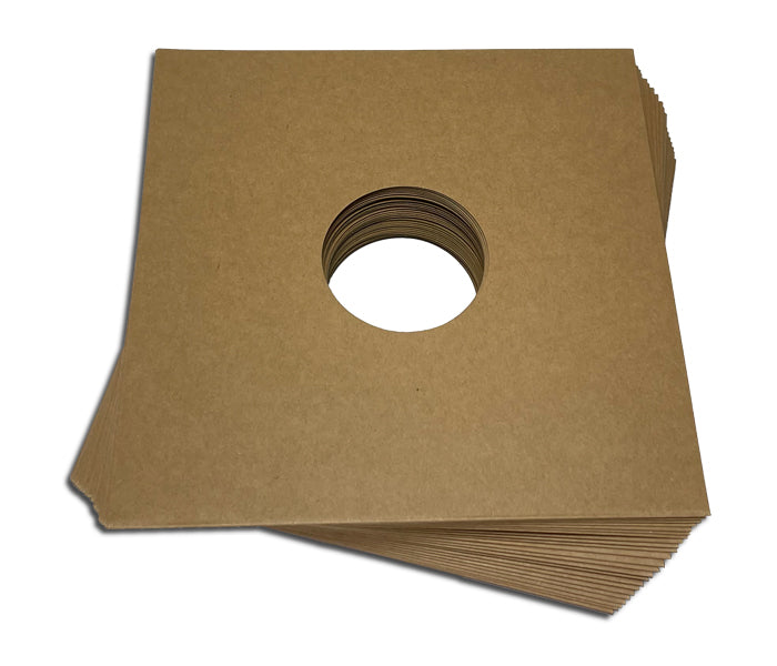 COUVERTURES POUR DISQUES 78 RPM 12 POUCES CARTON MARRON AVEC TROU POUR ÉTIQUETTE (20 pcs.)
