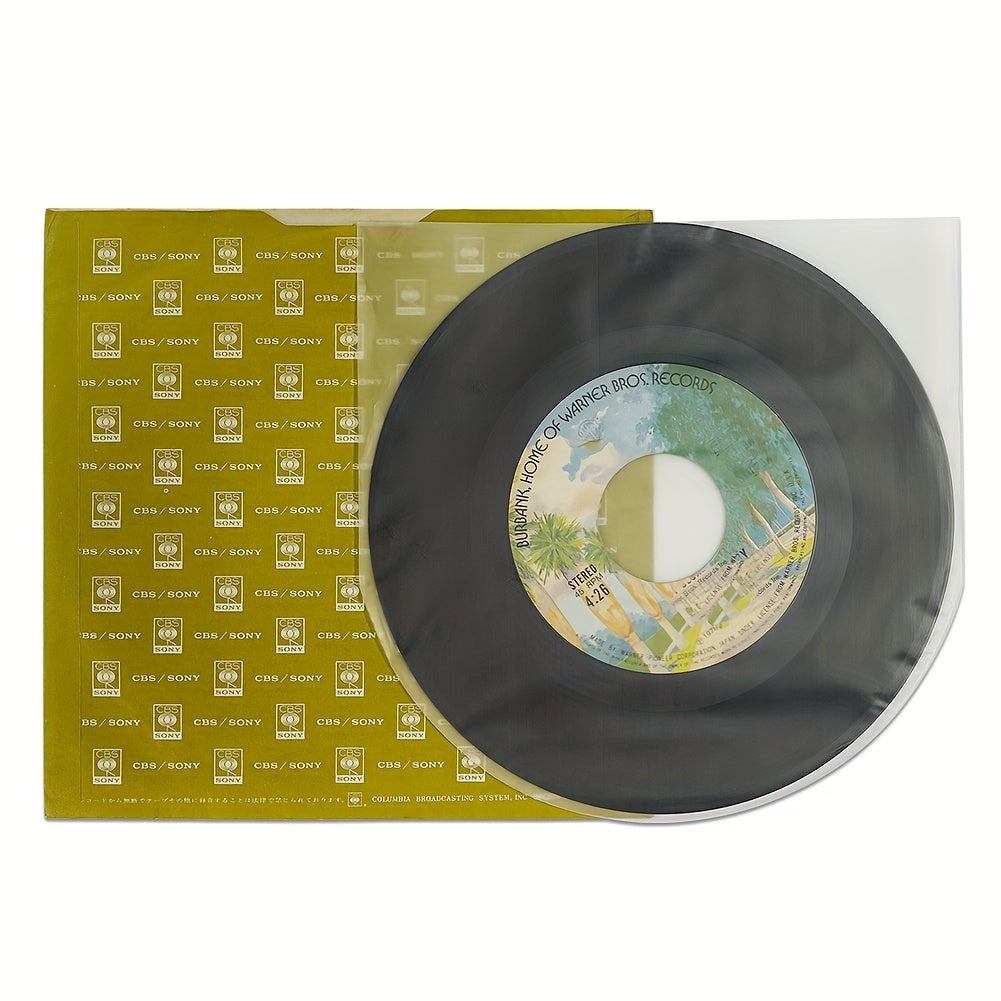 BUSTES ANTISTATIQUES TRANSPARENTES AVEC CÔTÉ ROND POUR DISQUES 7" 45 TOURS (50 pcs)