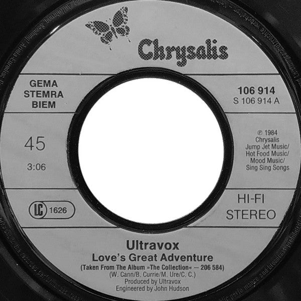 Ultravox – Love's Great Adventure - Vinyl 7"