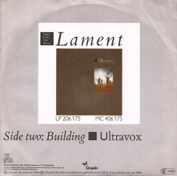 Ultravox – Dancing With Tears In My Eyes - Vinyl 7"