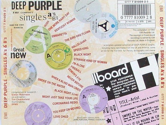 Deep Purple – Singles A's & B's - CD Album