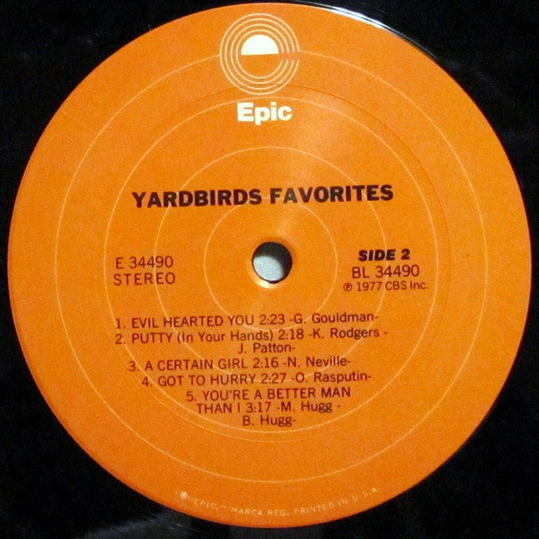 Yardbirds – Favorites - Vinyl, LP