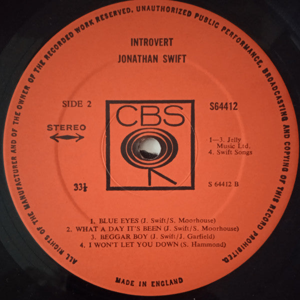 Jonathan Swift – Introvert - Vinyl Lp
