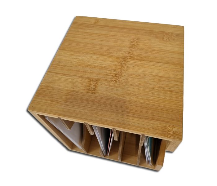 BOX DI LEGNO PER 70 DISCHI IN VINILE 45 GIRI 7 POLLICI (BAMBU' NATURALE)