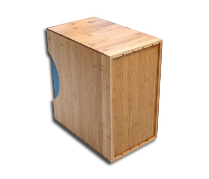 CAJA DE MADERA PARA 40 DISCOS DE VINILO 33 RPM 12 PULGADAS (BAMBÚ NATURAL)