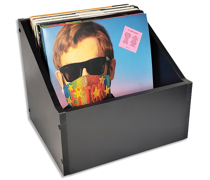 DJ BOX CONTENITORE DI LEGNO NERO 70 DISCHI LP 33 GIRI VINILE 12 POLLICI