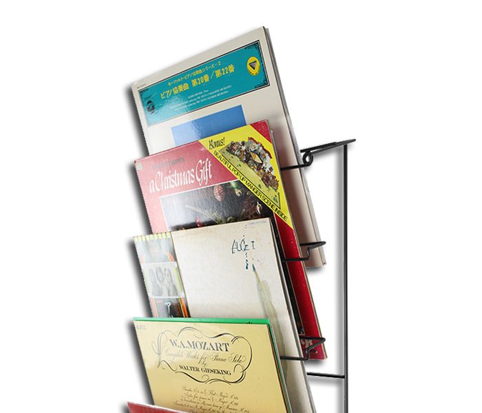 DISPLAY / SEPARATE CONTAINER FOR 33 RPM VINYL RECORDS IN METAL