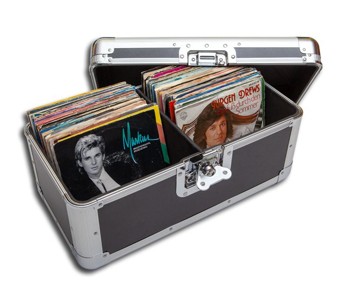 FLIGHT CASE BLACK FOR 200 RECORDS 45 RPM 7INCH VINYL