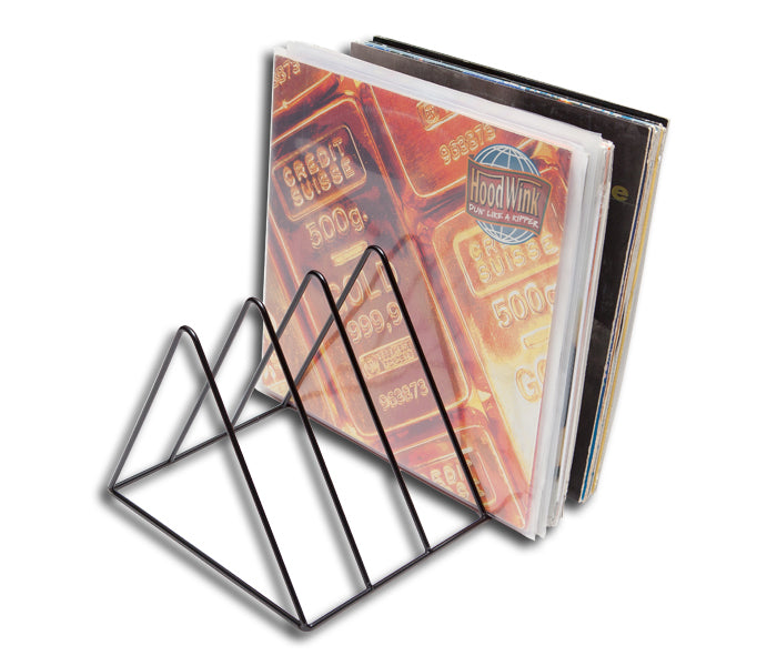 PORTADISCOS DE METAL EN FORMA DE TRIÁNGULO PARA VINILOS DE 10 Y 12 PULGADAS