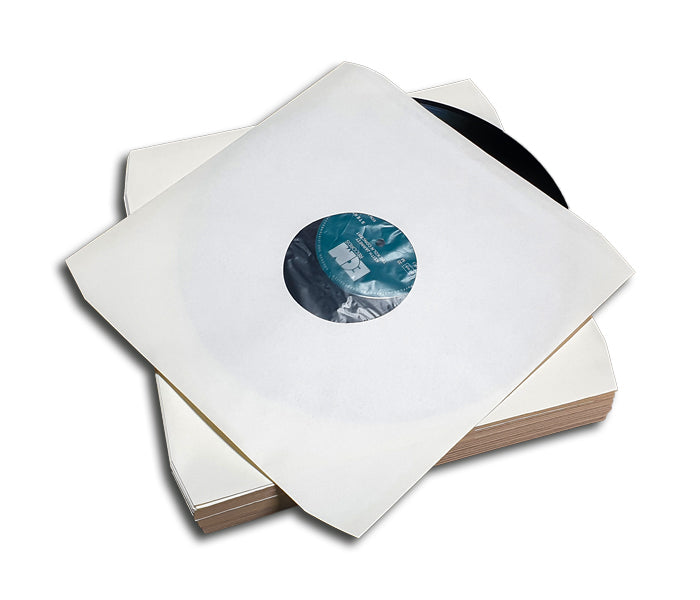 LP 33 RPM VINYL RECORD ENVELOPES 12 INCH WHITE AND ANTISTATIC PAPER WITH CUT CORNERS (100 pcs.)