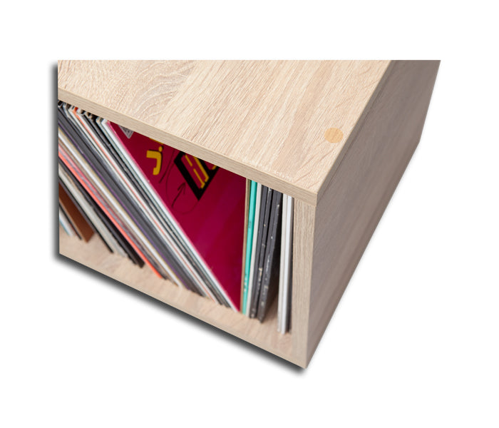 LP VINYLS CUBE OAK - CONTENEUR POUR ENVIRON 80 DISQUES LP