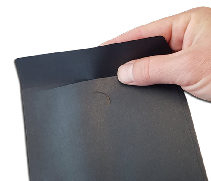 FUNDAS DE PAPEL NEGRAS PARA CD/DVD CON CIERRE (100 uds.)