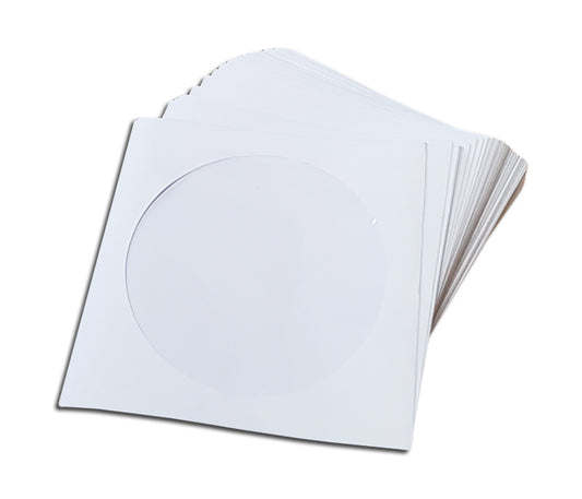 BUSTE PER CD/DVD DI CARTA BIANCA SENZA CHIUSURA (100 pz.)
